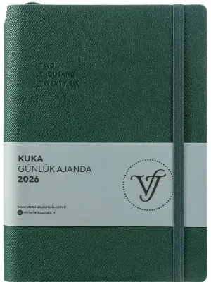 VJ AJANDA 2026 KUKA GÜNLÜK A5 14X20,5CM IVORY 80 GR 416 SAYFA ESNEK KAPAK RENKLİ KENAR LASTİKLİ CEPL