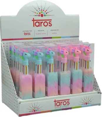UNICK COLOR TÜKENMEZ KALEM UNICORN ÇOKLU PELUŞ PVC KUTU 24 LÜ 7513