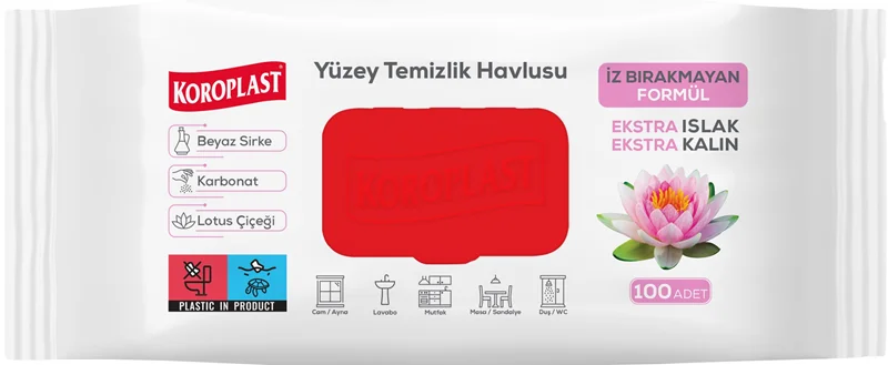 KOROPLAST ISLAK HAVLU LOTUS ÇİÇEĞİ KOKULU 100 LÜ 600009492