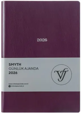 VJ AJANDA 2026 SMYTH GÜNLÜK A5 14X20,5CM IVORY 80 GR 416 SAYFA ESNEK KAPAK GÜMÜŞ YALDIZ KENAR MOR 22