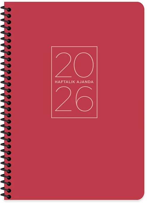 KESKİN 2026 AJANDA HAFTALIK 17x24 SPİRALLİ KIRMIZI 600168-99