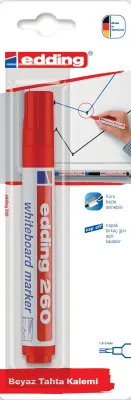 EDDING BEYAZ TAHTA KALEMİ E-260 TEKLİ BLS. KIRMIZI