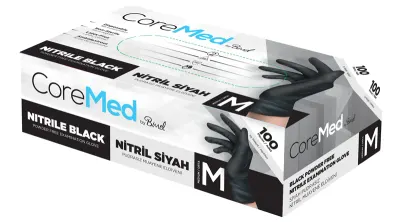 COREMED MUAYENE ELDİVENİ NİTRİL SİYAH TG 100 ADET (M)