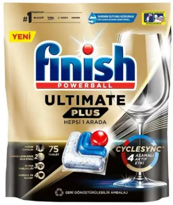 FINISH BULAŞIK MAKİNESİ DETERJANI TABLET POWERBALL ULTIMATE PLUS 75 Lİ