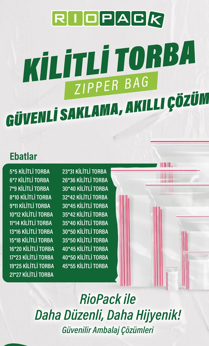RIOPACK KİLİTLİ TORBA 21x27 CM 300 LÜ PAKET