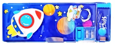 UNICK COLOR KALEM ÇANTASI 3D KABARTMALI ROKET İKİ GÖZLÜ 7137