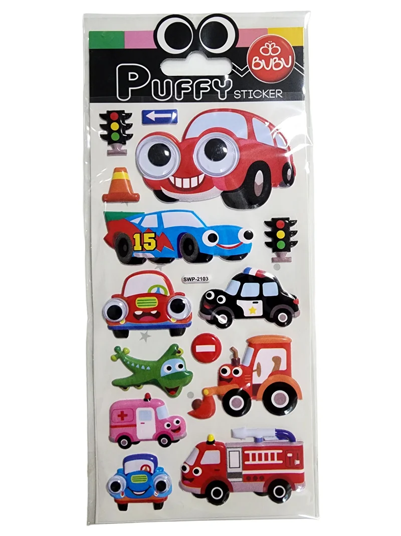 BU-BU PUFFY STICKERS OYNAR GÖZLÜ ARAÇLAR 9x21 BUBU-SWP-2103