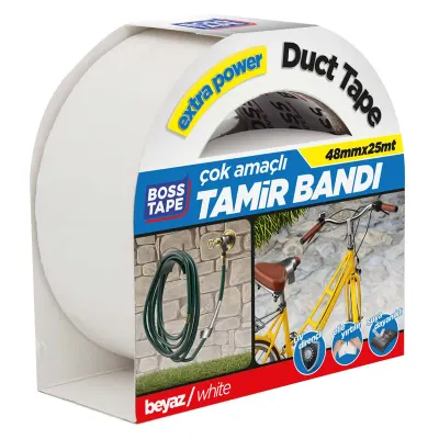 BOSS TAPE EXTRA DUCK TAPE TAMİR BANDI BEYAZ 48 MM x 25M BT-02032