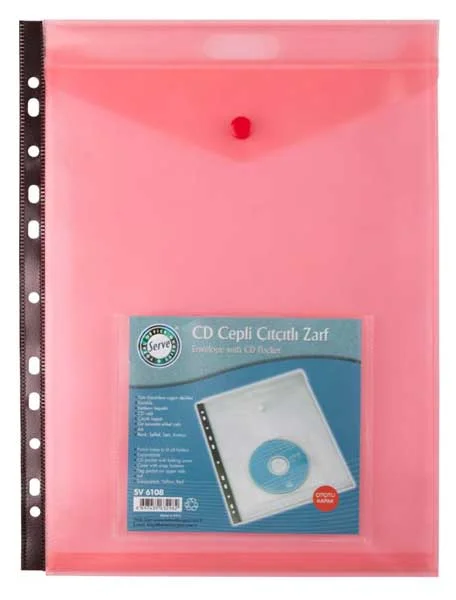 SERVE ÇITÇITLI DOSYA CD CEPLİ 11 DELİKLİ KIRMIZI SV-6108-KRM