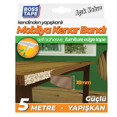 BOSS TAPE MOBİLYA KENAR BANDI 18 MM x 5M AÇIK KAHVERENGİ BT-03027
