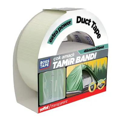 BOSS TAPE EXTRA DUCK TAPE TAMİR BANDI ŞEFFAF 48 MM x 25M BT-02041