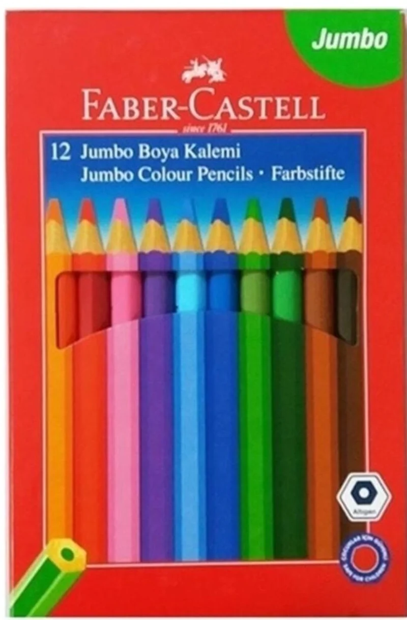 FABER KURU BOYA JUMBO 12 RENK TAM BOY 951000