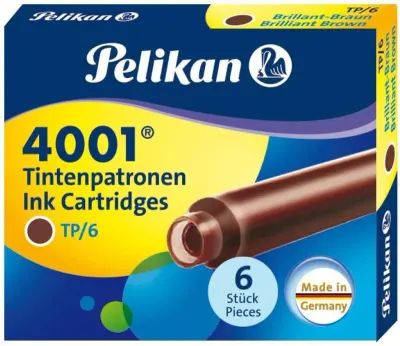 PELİKAN DOLMA KALEM  KARTUŞU TP6X KAHVERENGİ