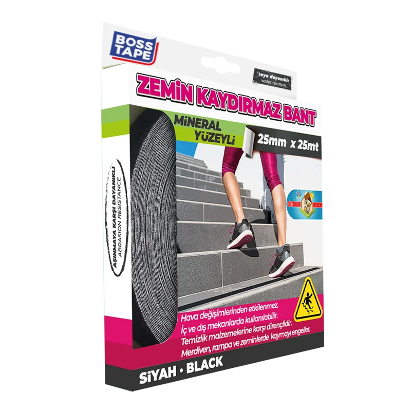BOSS TAPE ZEMİN KAYDIRMAZ BANT İÇ VE DIŞ MEKAN 25 MM x 25M BT-10001