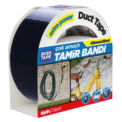 BOSS TAPE EXTRA DUCK TAPE TAMİR BANDI SİYAH 48 MM x 50M BT-02039