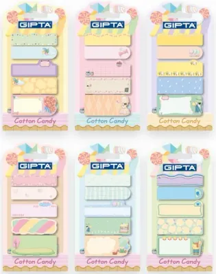 GIPTA YAPIŞKANLI NOT KAĞIDI FESTIVE NOTES 20 YP 5 PARÇA 48 Lİ STAND K0132