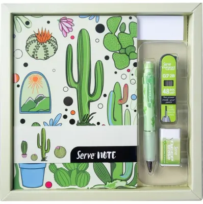 SERVE DEFTER SETI - DESENLİ NANE YESILI KUTULU SV-NTSETDNYKT