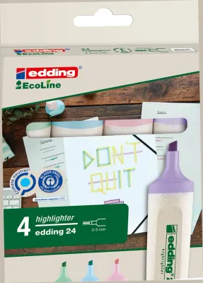 EDDING FOSFORLU KALEM ÇEVRE DOSTU ECOLINE E-24 4 LÜ PASTEL