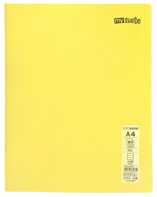MYNOTE DEFTER TEXT NEO PP KAPAK DİKİŞLİ A4 60 YP KARELİ MTXNE-A460-K