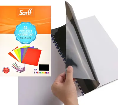 SARFF A4 OPAK SİYAH PVC CİLT KAPAKLARI - 100ADET