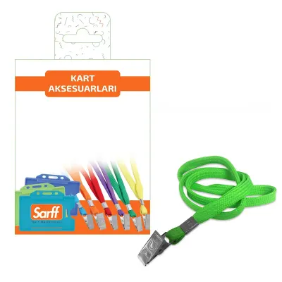 SARFF METAL KLİPSLİ FISTIK YEŞİLİ ASKI İPİ BLİSTER - 10ADET