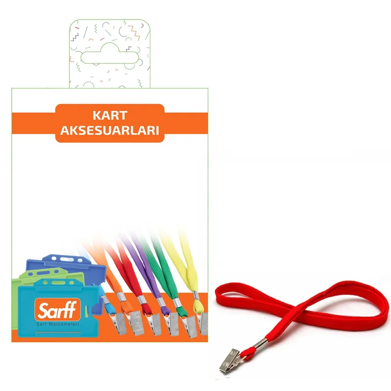 SARFF METAL KLİPSLİ KIRMIZI EKO ASKI İPİ BLİSTER - 10ADET