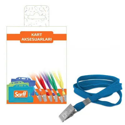 SARFF METAL KLİPSLİ AÇIK MAVİ EKO ASKI İPİ BLİSTER - 10ADET