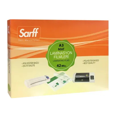 SARFF 42MIC MAT LAMİNASYON FİLMLERİ - A3(426X303MM) - 100ADET