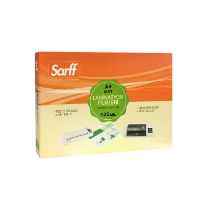 SARFF 125MIC MAT LAMİNASYON FİLMLERİ - A4(216X303MM) - 100ADET