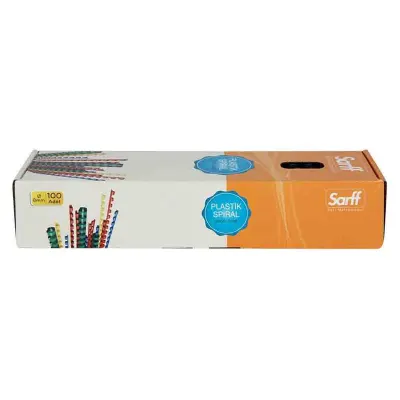 SARFF 8MM MAVİ PLASTİK SPİRAL KUTU - 100ADET