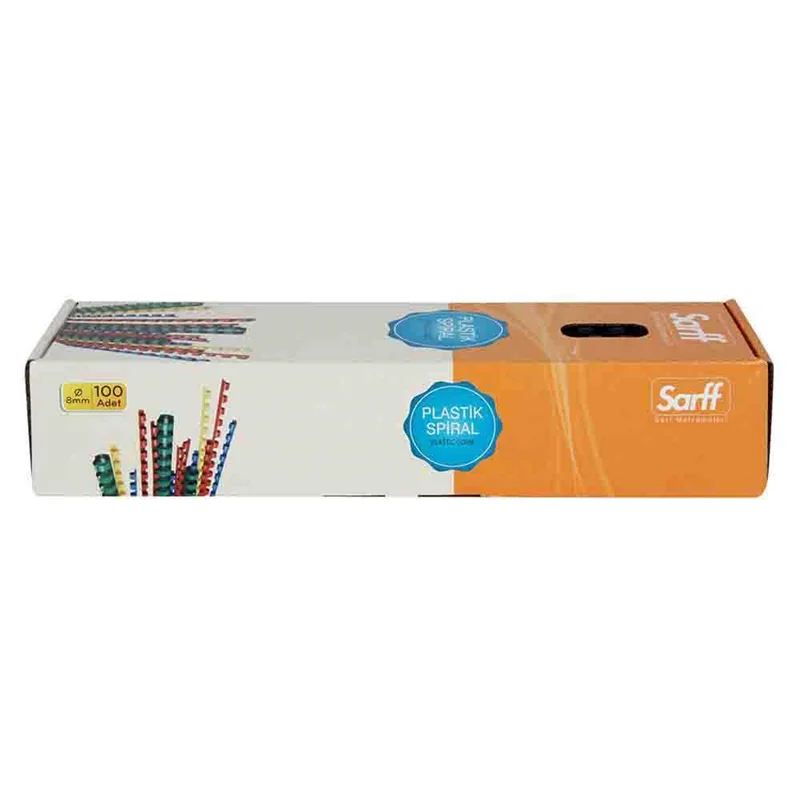 SARFF 8MM MAVİ PLASTİK SPİRAL KUTU - 100ADET