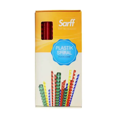 SARFF 8MM KIRMIZI PLASTİK SPİRAL KUTU - 100ADET