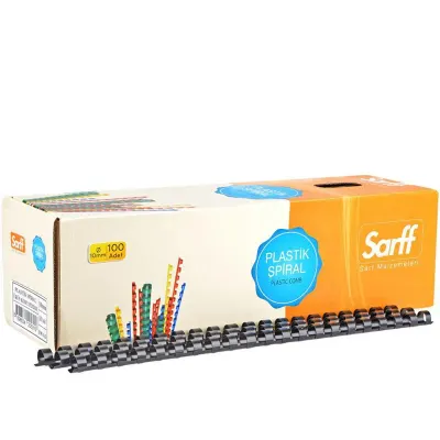 SARFF 10MM SİYAH PLASTİK SPİRAL KUTU - 100ADET