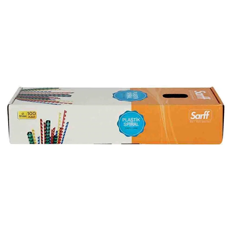 SARFF 10MM MAVİ PLASTİK SPİRAL KUTU - 100ADET