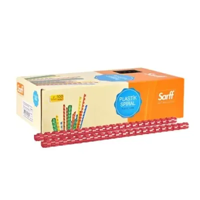 SARFF 10MM KIRMIZI PLASTİK SPİRAL KUTU - 100ADET