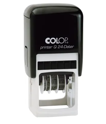 COLOP Q24 TARİH KAŞE(TR) SİYAH KASA MAVİ/KIRMIZI KEÇE - 24X24MM