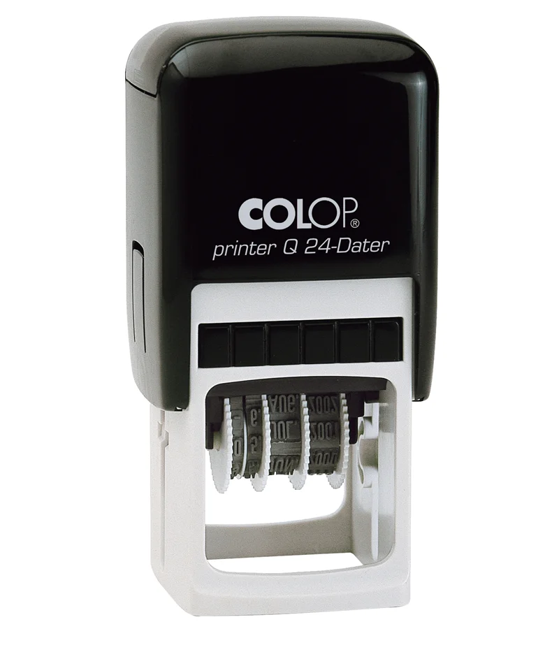 COLOP Q24 TARİH KAŞE(TR) SİYAH KASA MAVİ/KIRMIZI KEÇE - 24X24MM