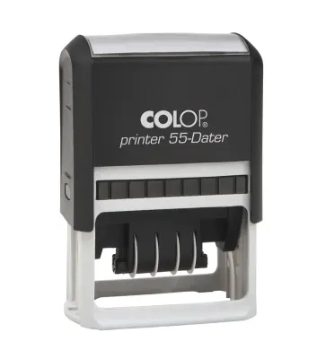 COLOP PRINTER 55 TARİH KAŞE(TR) SİYAH KASA MAVI- KIRMIZI KEÇE - 40X60MM
