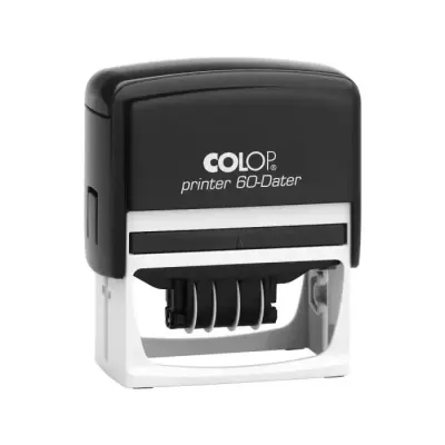 COLOP PRINTER 60 NUMARATÖR/TARİH(TR) SİYAH KASA MAVİ KEÇE - 37X76MM