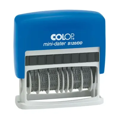 COLOP S120/DD ÇİFT TARİH KAŞE MAVİ KASA SİYAH KEÇE TÜRKÇE