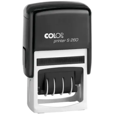 COLOP S260 TARİH KAŞE(TR) SİYAH KASA MAVİ/KIRMIZI KEÇE - 24X45MM
