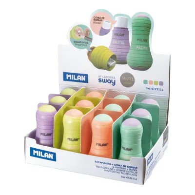 MILAN 4723112 KALEMTRAŞ/SİLGİ(SWAY PASTEL) - 12ADET