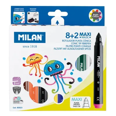 MILAN 80023 MAXI JUMBO SİHİRLİ KEÇELİ KALEM (7,5MM UÇ) - 10'LU