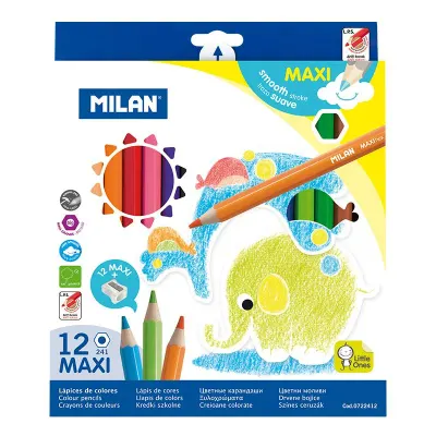 MILAN 722412 MAXI ALTIGEN KURUBOYA +KALEMTRAŞ (5MM UÇ) - 12'Lİ