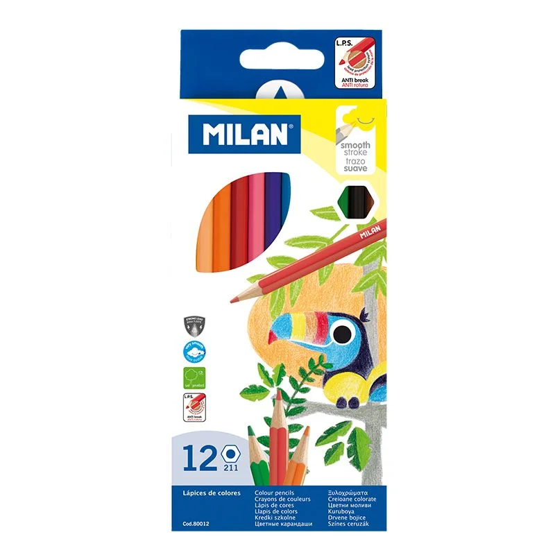 MILAN 80012 ALTIGEN KURU BOYA KALEMİ (2,9MM UÇ) - 12'Lİ