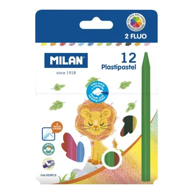 MILAN 022R12 PLASTIPASTEL MUM PASTEL BOYA - 12Lİ