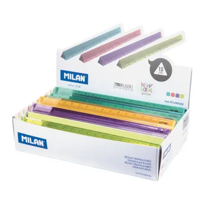 MILAN 351260LK2 NEW LOOK ÜÇGEN RENKLİ CETVEL 15CM - 60'LI