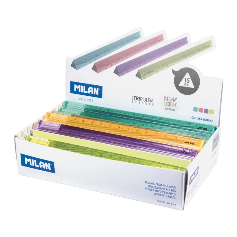 MILAN 351260LK2 NEW LOOK ÜÇGEN RENKLİ CETVEL 15CM - 60'LI