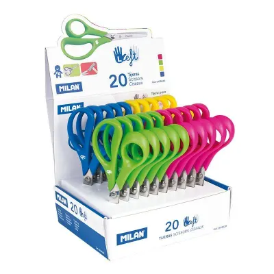 MILAN 1439620 SCHOOL KARIŞIK RENKLİ OKUL MAKASI SOL EL - 20'Lİ