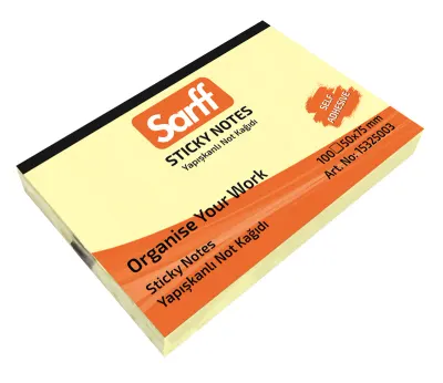 SARFF 50X75MM SARI YAPIŞKANLI NOT KAĞIDI - 100YP